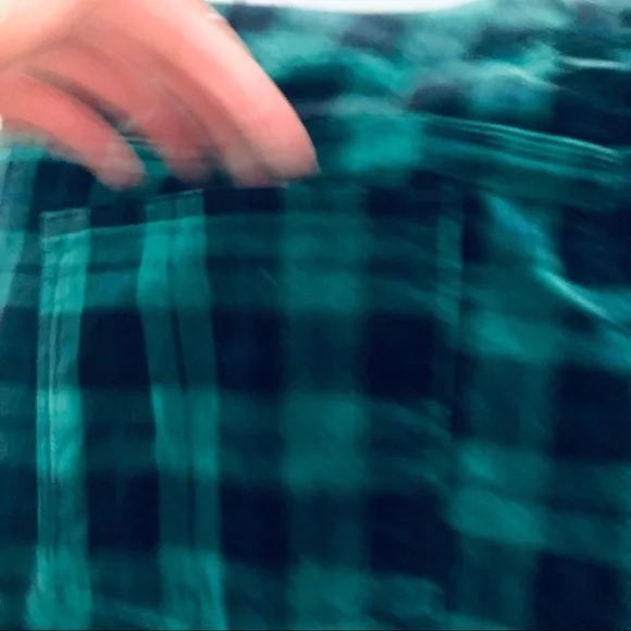 TALBOTS VELVETEEN BLACK-GREEN PLAID ANKLE PANTS.SIZE 16 - Picture 6 of 10